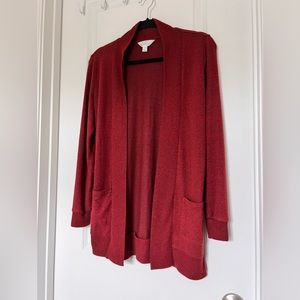 Maroon flowy cardigan